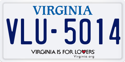 VA license plate VLU5014