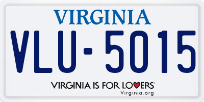 VA license plate VLU5015