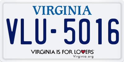 VA license plate VLU5016