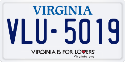 VA license plate VLU5019
