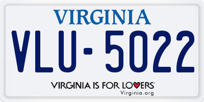 VA license plate VLU5022