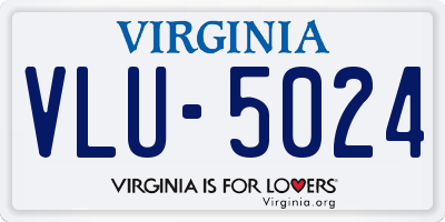 VA license plate VLU5024