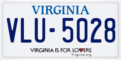 VA license plate VLU5028