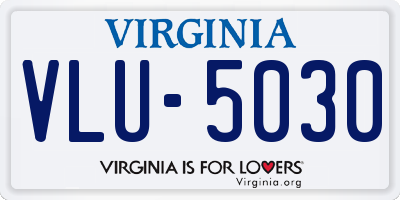VA license plate VLU5030