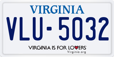 VA license plate VLU5032