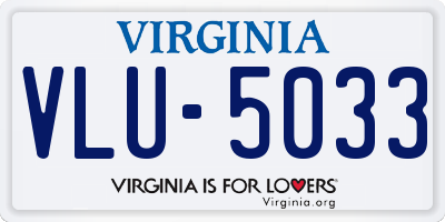 VA license plate VLU5033