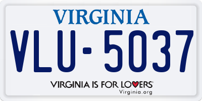 VA license plate VLU5037