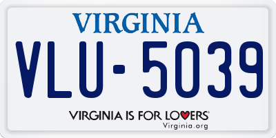 VA license plate VLU5039