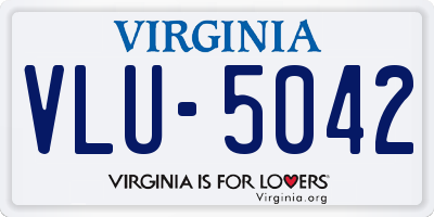 VA license plate VLU5042