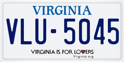 VA license plate VLU5045