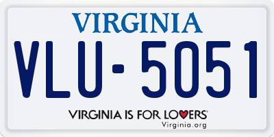 VA license plate VLU5051
