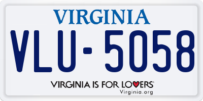 VA license plate VLU5058
