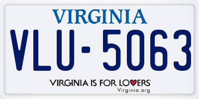 VA license plate VLU5063