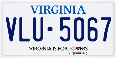 VA license plate VLU5067