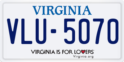 VA license plate VLU5070