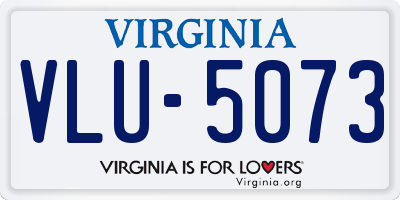 VA license plate VLU5073