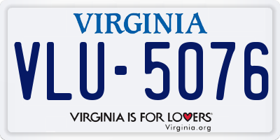 VA license plate VLU5076