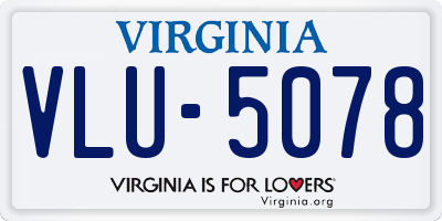 VA license plate VLU5078