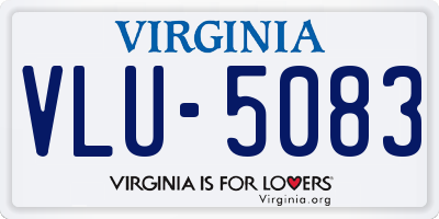 VA license plate VLU5083