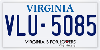 VA license plate VLU5085
