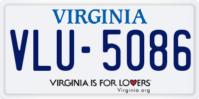 VA license plate VLU5086