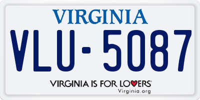 VA license plate VLU5087