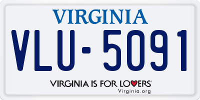 VA license plate VLU5091