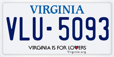 VA license plate VLU5093