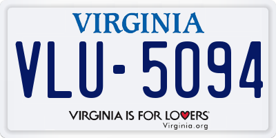 VA license plate VLU5094