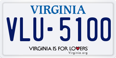 VA license plate VLU5100