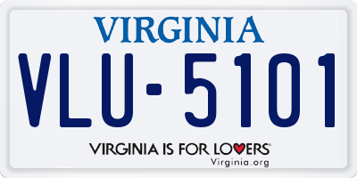 VA license plate VLU5101