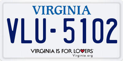 VA license plate VLU5102