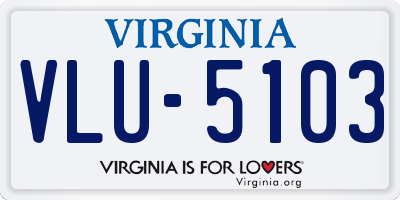 VA license plate VLU5103