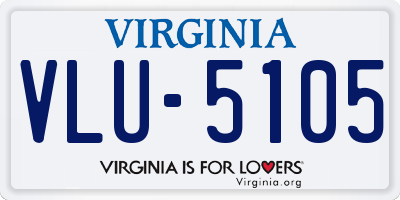 VA license plate VLU5105