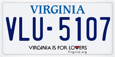 VA license plate VLU5107