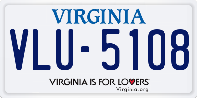 VA license plate VLU5108