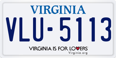 VA license plate VLU5113