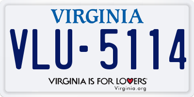 VA license plate VLU5114