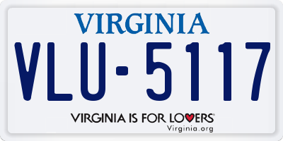 VA license plate VLU5117