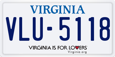 VA license plate VLU5118