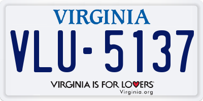 VA license plate VLU5137