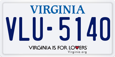 VA license plate VLU5140