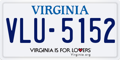 VA license plate VLU5152