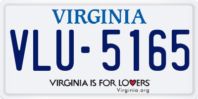 VA license plate VLU5165