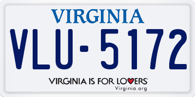 VA license plate VLU5172