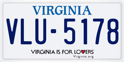 VA license plate VLU5178