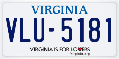 VA license plate VLU5181