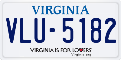 VA license plate VLU5182