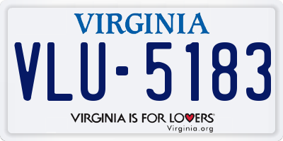 VA license plate VLU5183