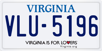 VA license plate VLU5196